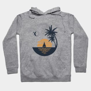 Sunset On Beach. Summer Time. Creative Illustration Hoodie